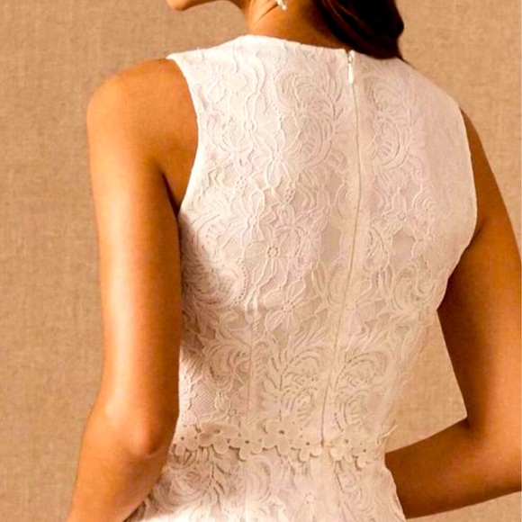 Sachin & Babi x BHLDN Misha 2 & 4 Off White 3D Floral Lace Bridal Mini Dress - Picture 2 of 9